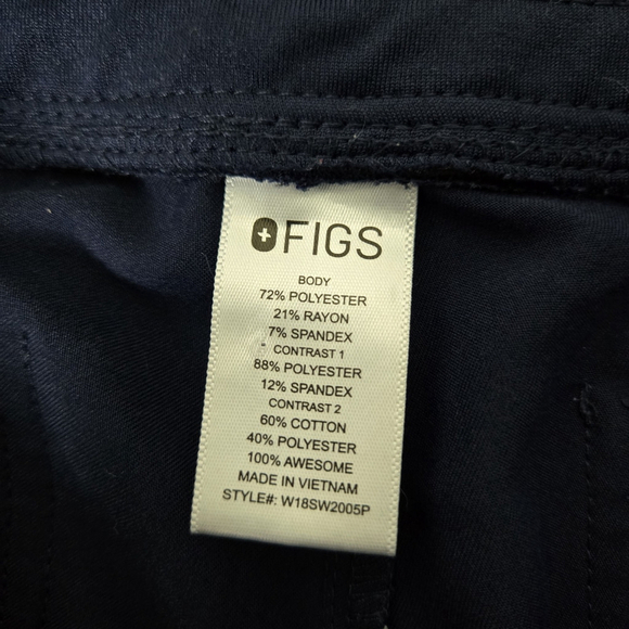 Figs Womens Zamora Jogger Scrub Pants Size M Navy Blue Medical Drawstring Doctor - Picture 4 of 8